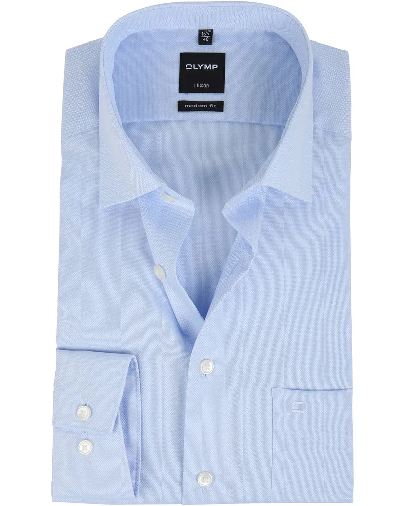 Olymp Luxor Hemd Modern Fit Blue Derby Blau