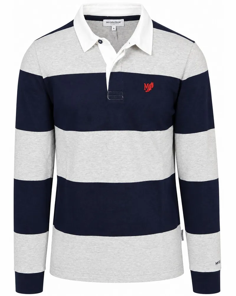 McGregor Rugbyshirt Streifen Navy Grau Grau