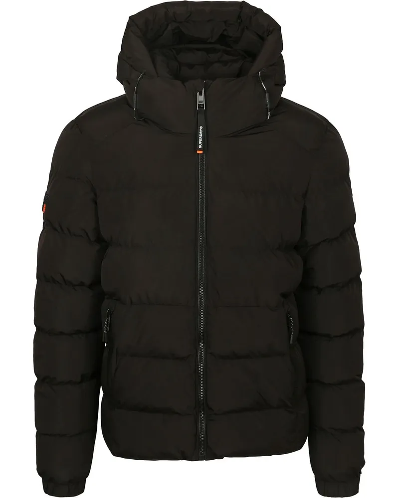 Superdry. Pufferjacke Hooded Schwarz Schwarz