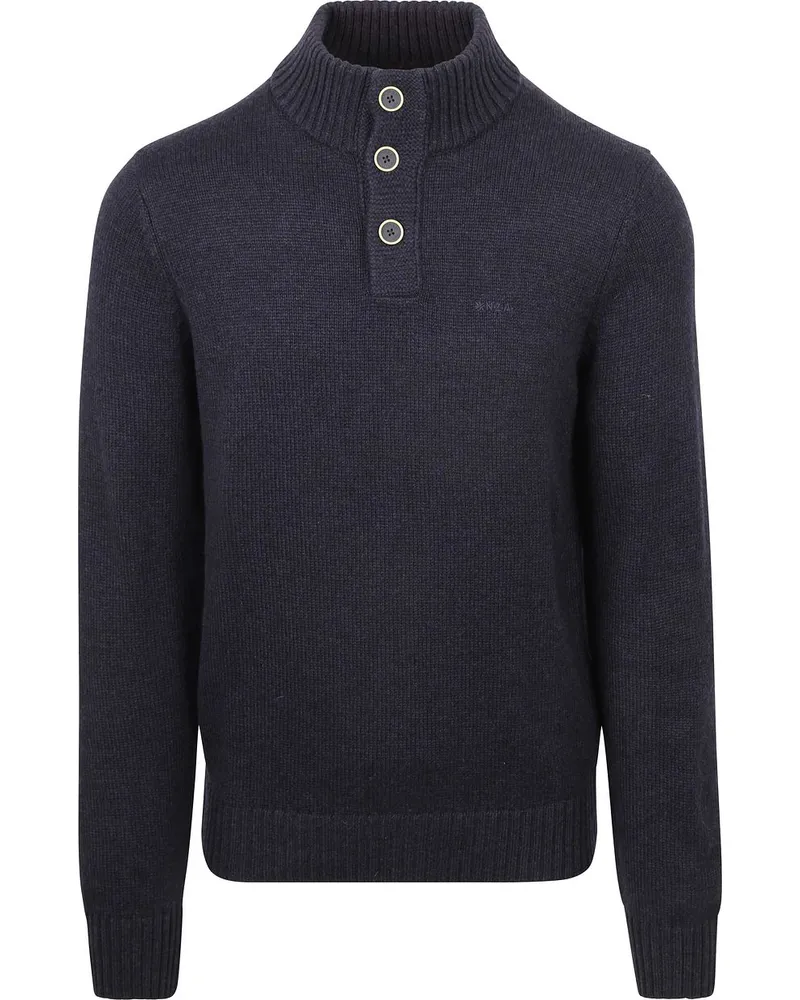 New Zealand Auckland NZA) Pullover Mocker Adan in Marine – Klassischer Strick-Troyer für Herren Dunkelblau