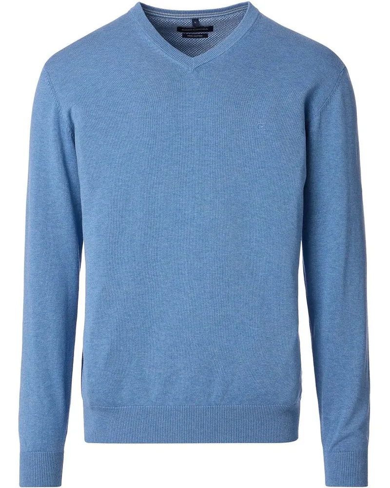 CasaModa Pullover V-Ausschnitt Blau Blau