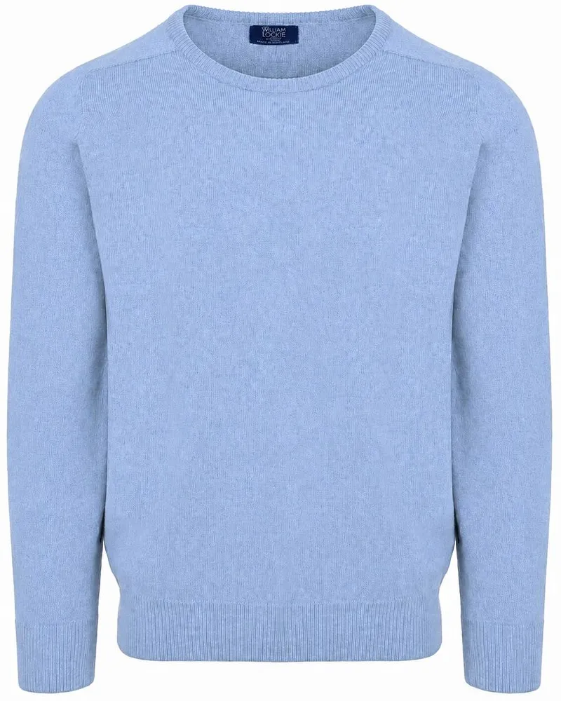William Lockie Pullover Lammwolle Glacier Blau Hellblau