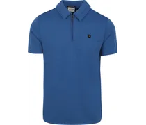 Poloshirt Half Zip Blau