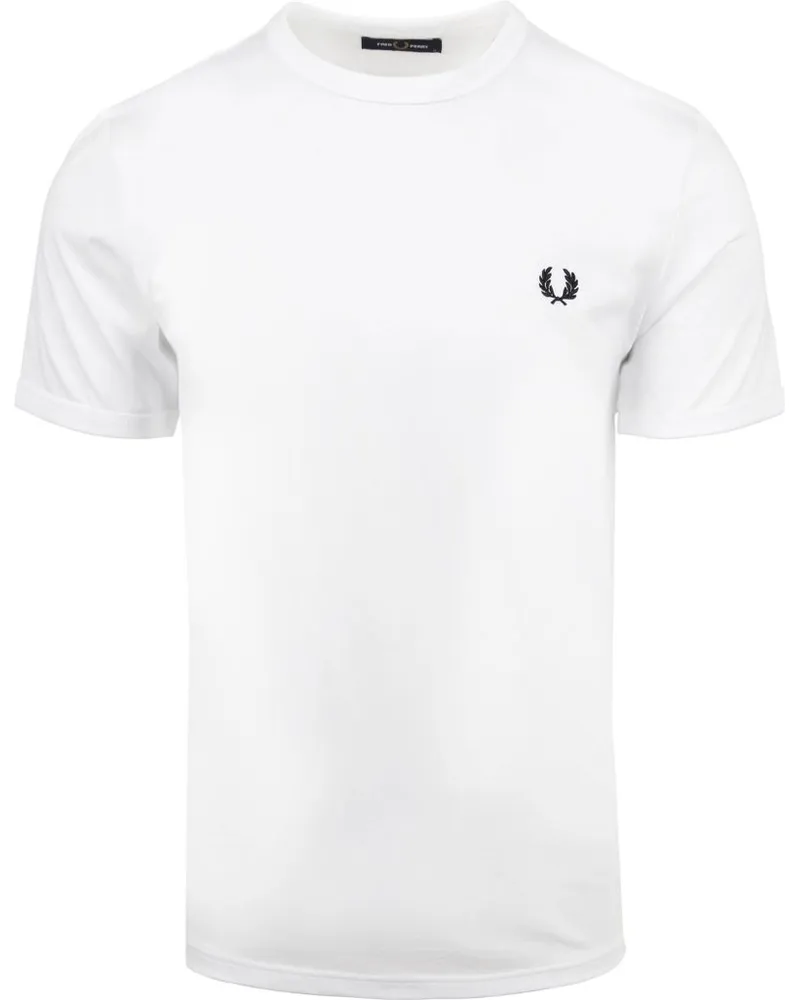 Fred Perry Ringer T-Shirt Weiß Weiß