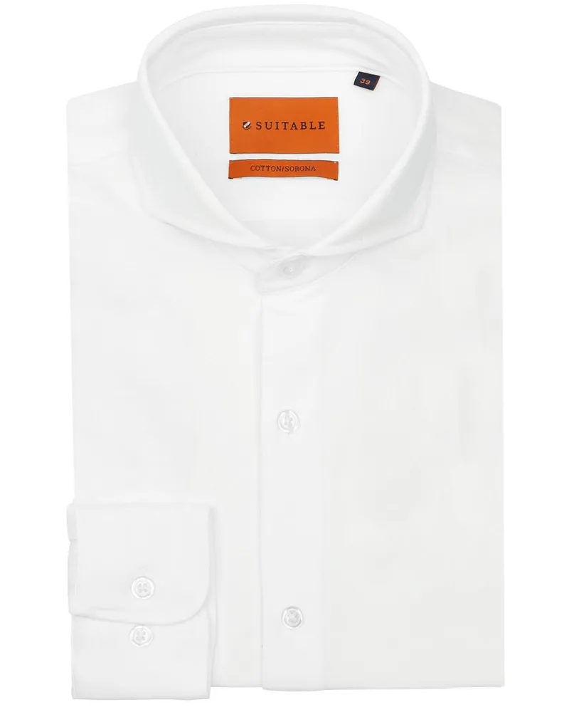 Suitable Sorona Hemd Gebrochenes Weiß Wollweiß