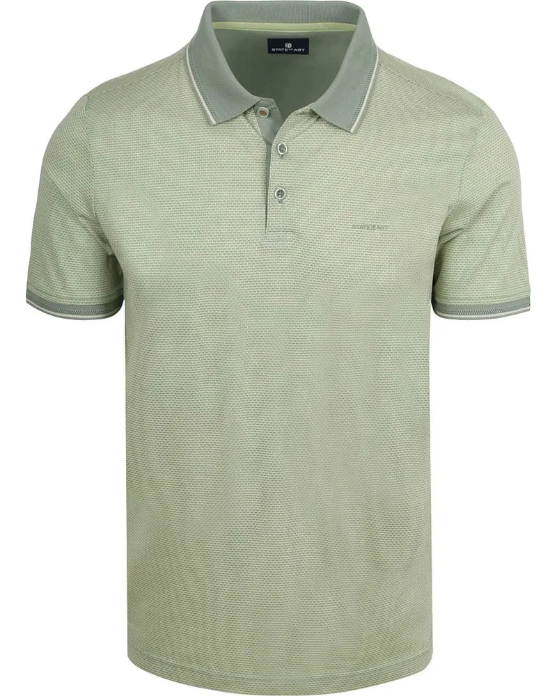 State of Art Polo Effektstrick Grün Grün