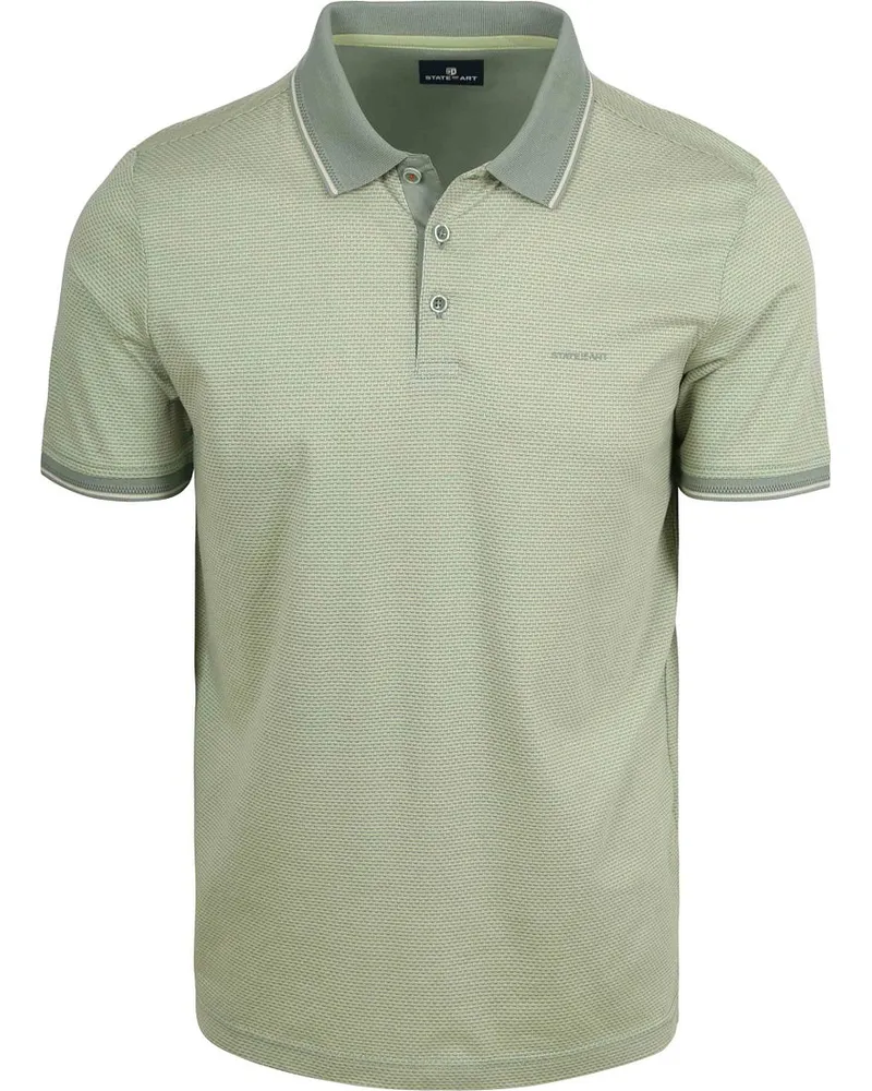 State of Art Polo Effektstrick Grün Grün