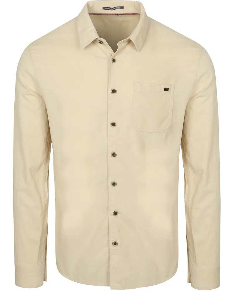 No Excess Fine Corduroy Hemd Kit Beige