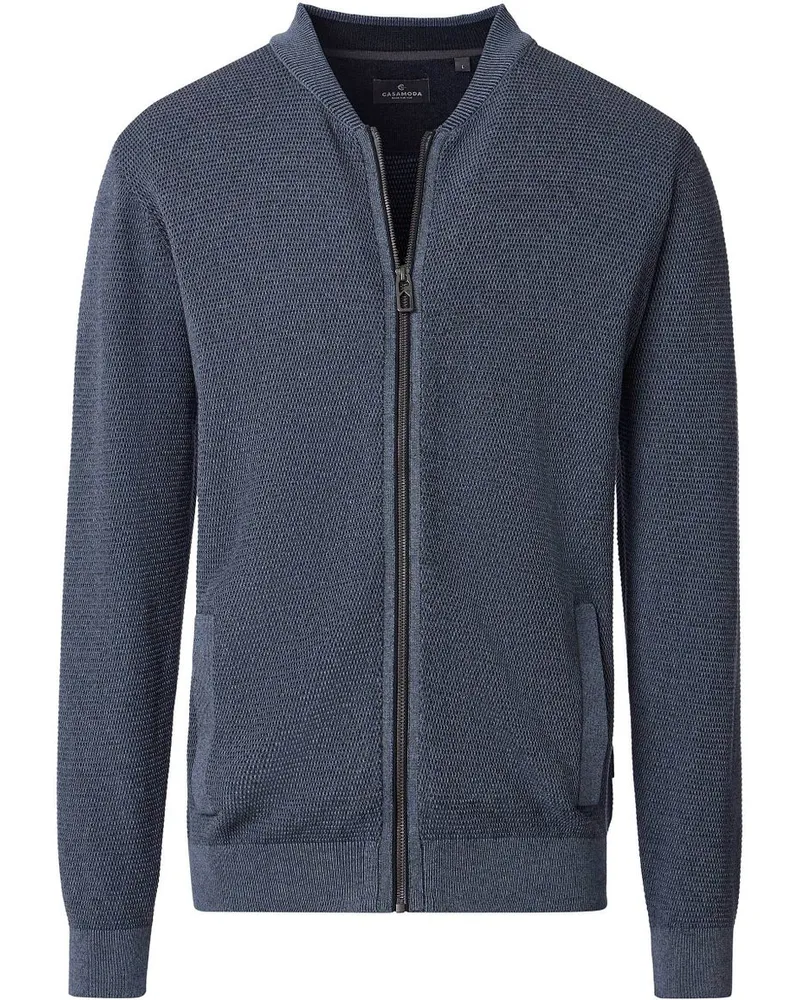 CasaModa Strickjacke Zip Structure Dunkelblau Dunkelblau