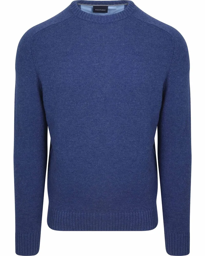 Suitable Lammwolle Pullover Rundhals Navy Dunkelblau