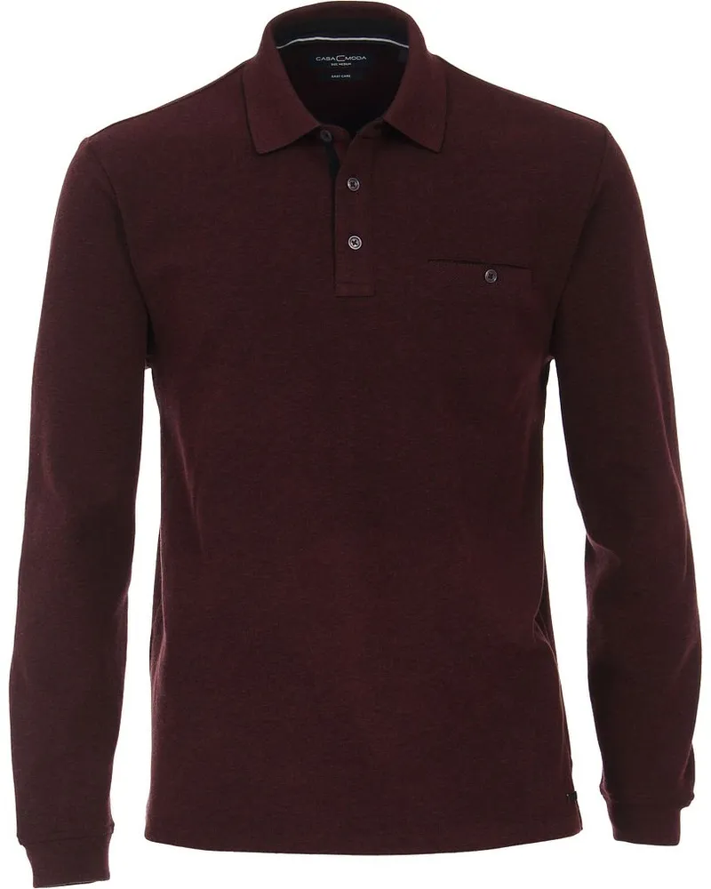 CasaModa Casa Moda Poloshirt LS Bordeaux Rot Bordeaux