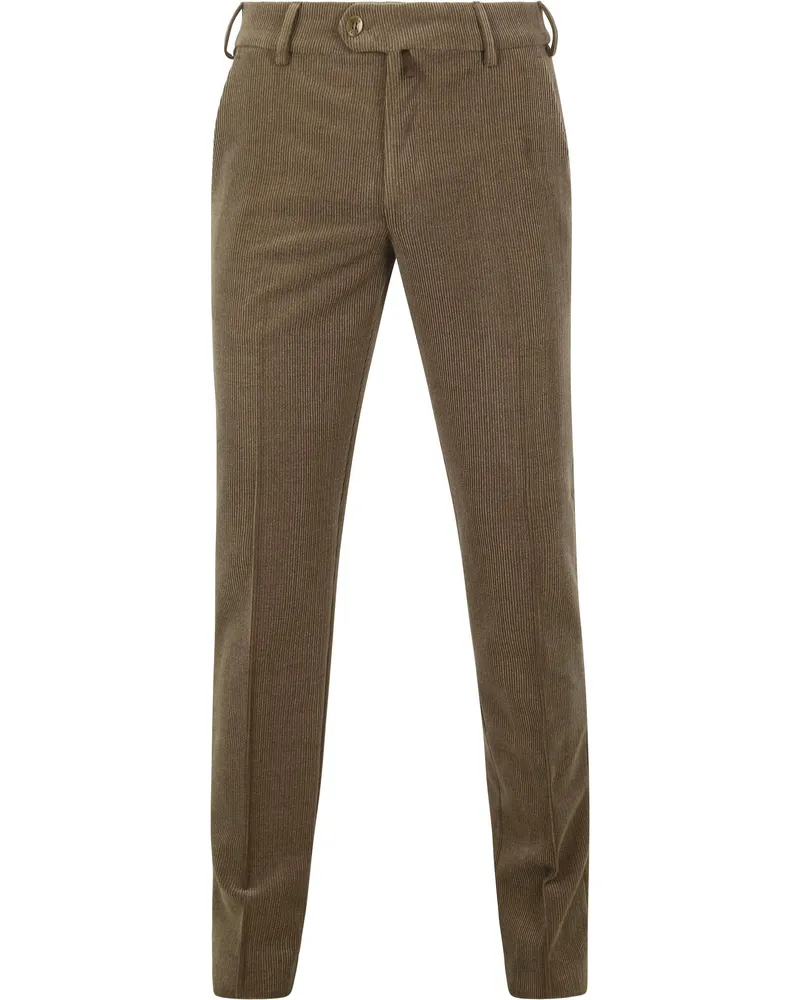 Meyer Hosen Hose Roma Wool Corduroy Olivgrün Grün