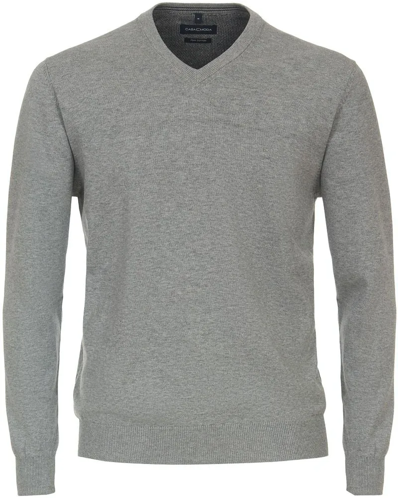CasaModa Pullover V-Ausschnitt Grey Indigo Grau