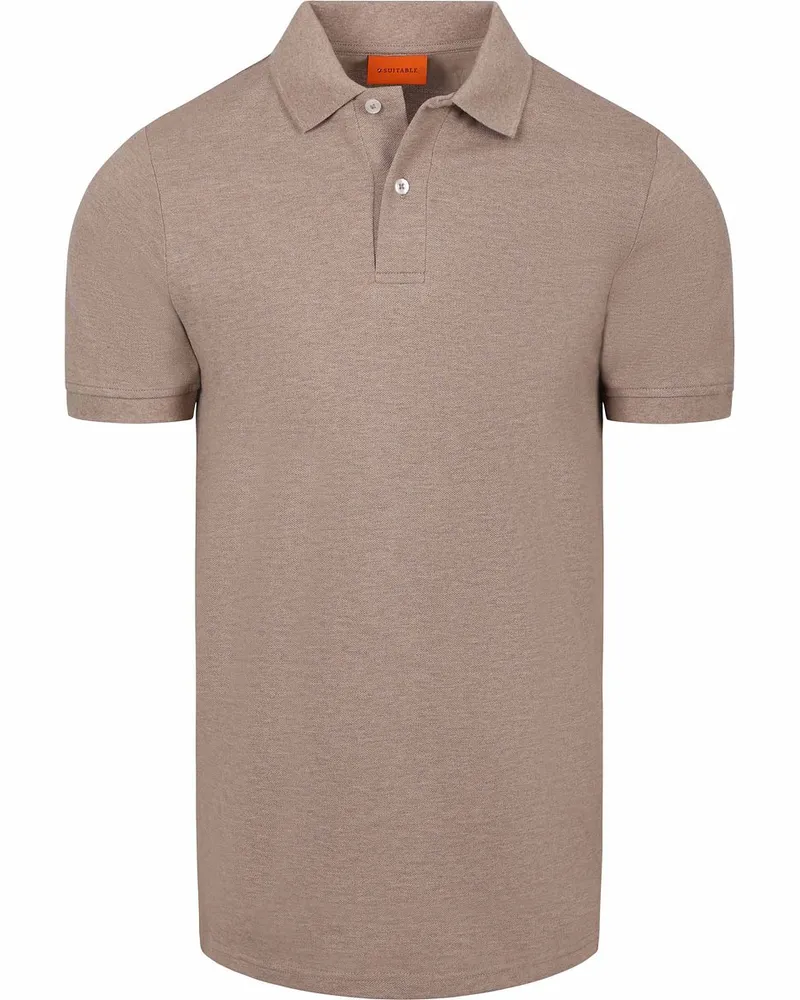 Suitable Poloshirt MEL Piqué Camel Braun