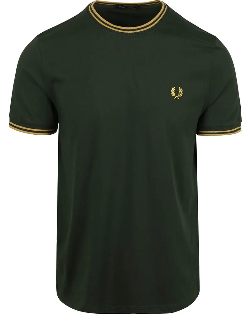 Fred Perry M1588 Twin Tipped T-Shirt Dunkelgrün Dunkelgrün