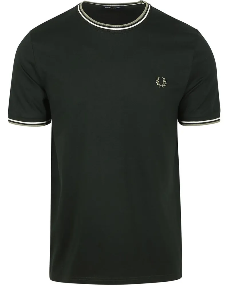 Fred Perry M1588 Twin Tipped T-Shirt Dunkelgrün Dunkelgrün