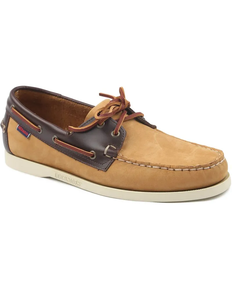 Sebago Segelschuhe Docksides Portland Beige Braun Beige