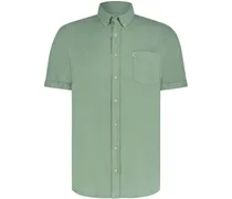 Short Sleeve Hemd Leinen Grün
