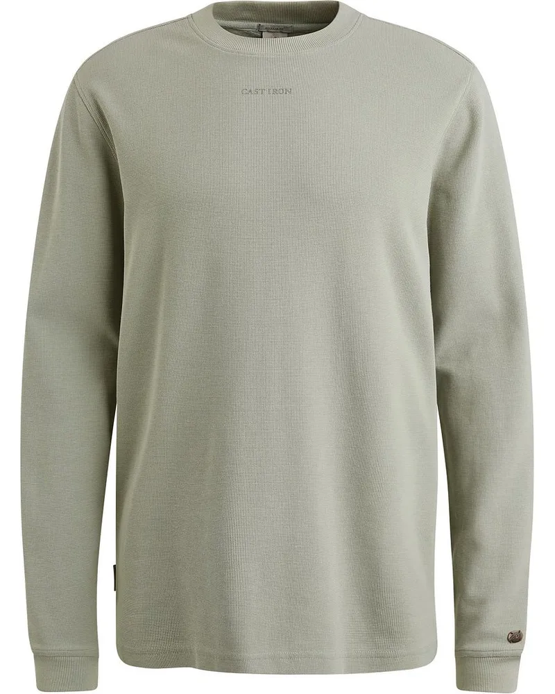 Cast Iron Longsleeve T-Shirt Waffle Hellgrün Grün