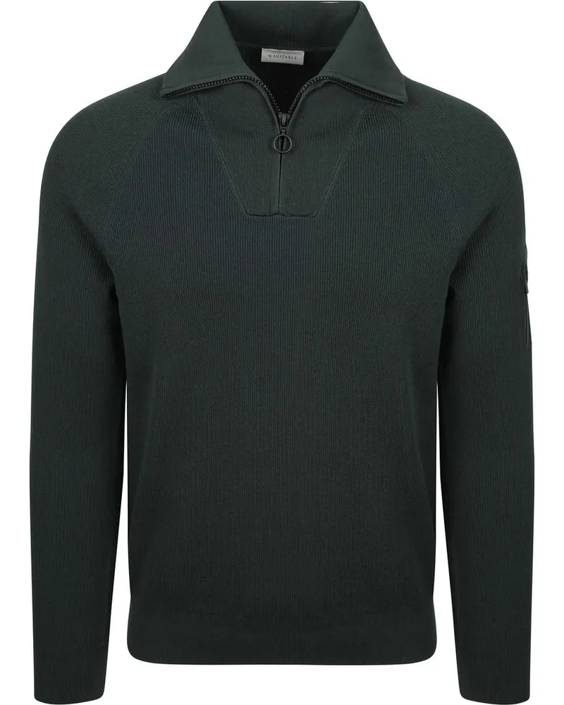 Suitable Half Zip Pullover Tias Cooldry Knit Moosgrün Dunkelgrün