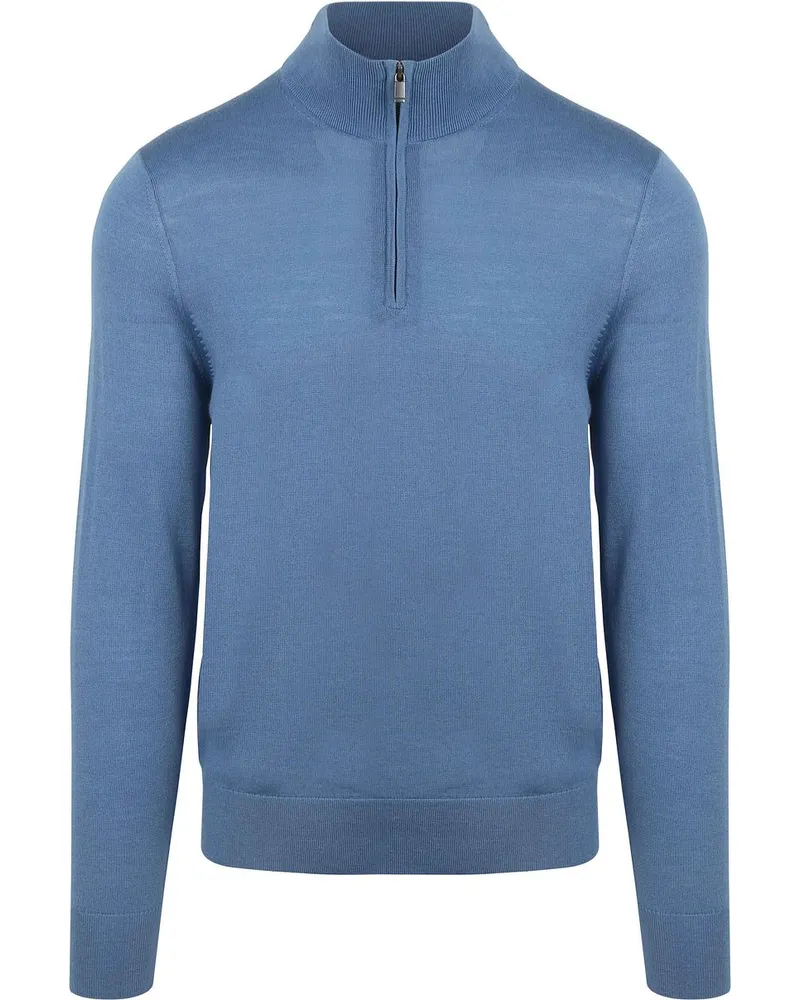 Suitable Merino Half Zip Pullover Ink Blau Blau