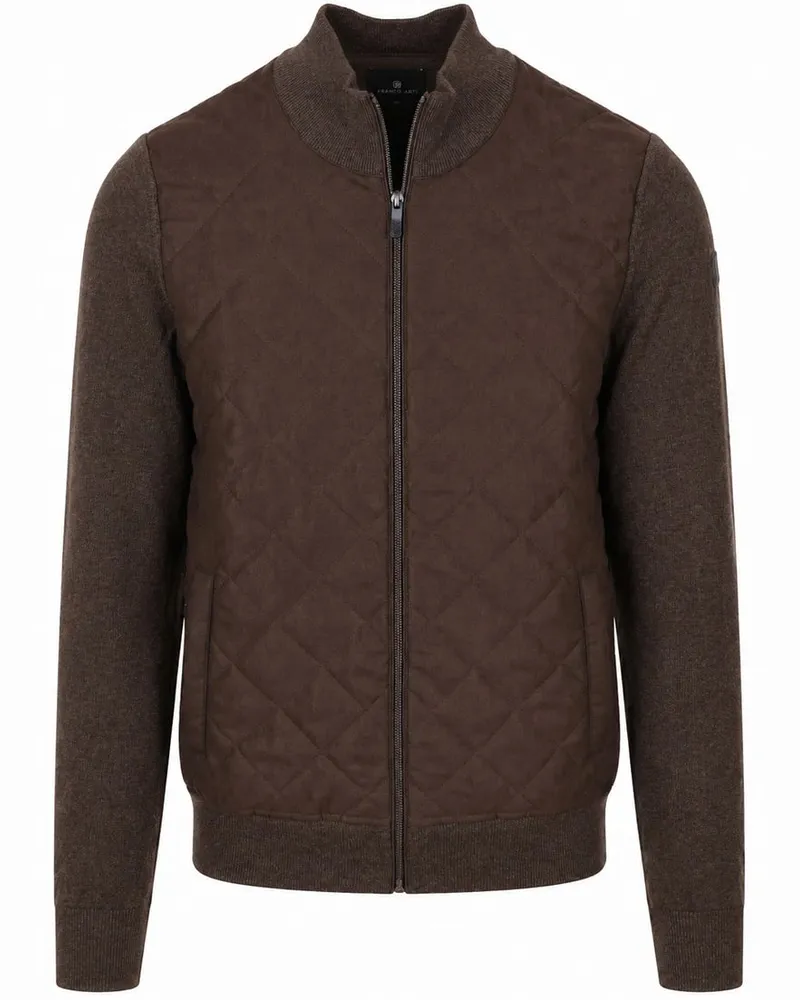 State of Art Strickjacke Hybrid Braun Grau