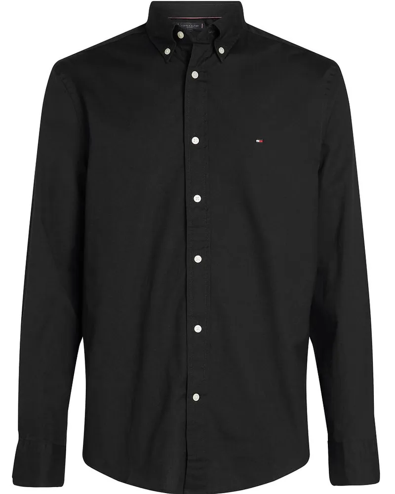 Tommy Hilfiger Poplin Hemd Flex Schwarz Schwarz