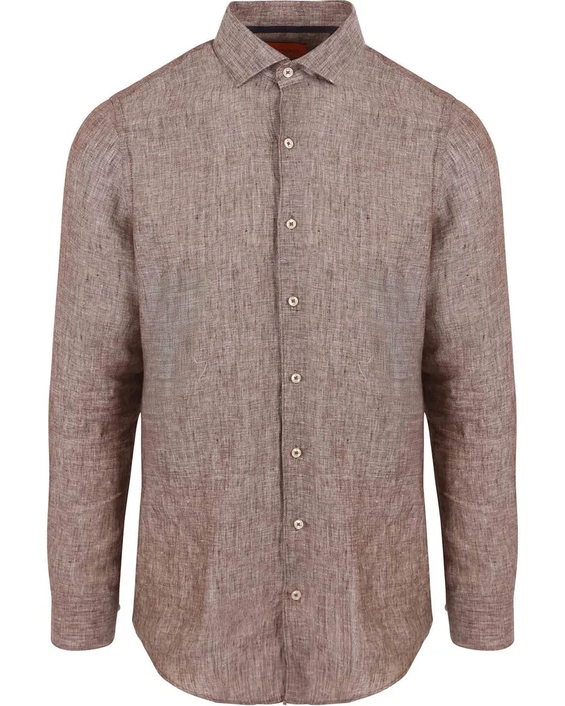 Suitable Hemd Leinen Taupe Taupe