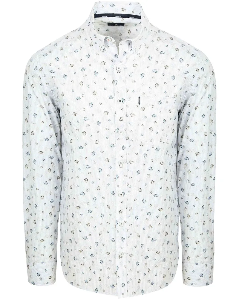 State of Art Hemd Blumenprint Weiß Weiß