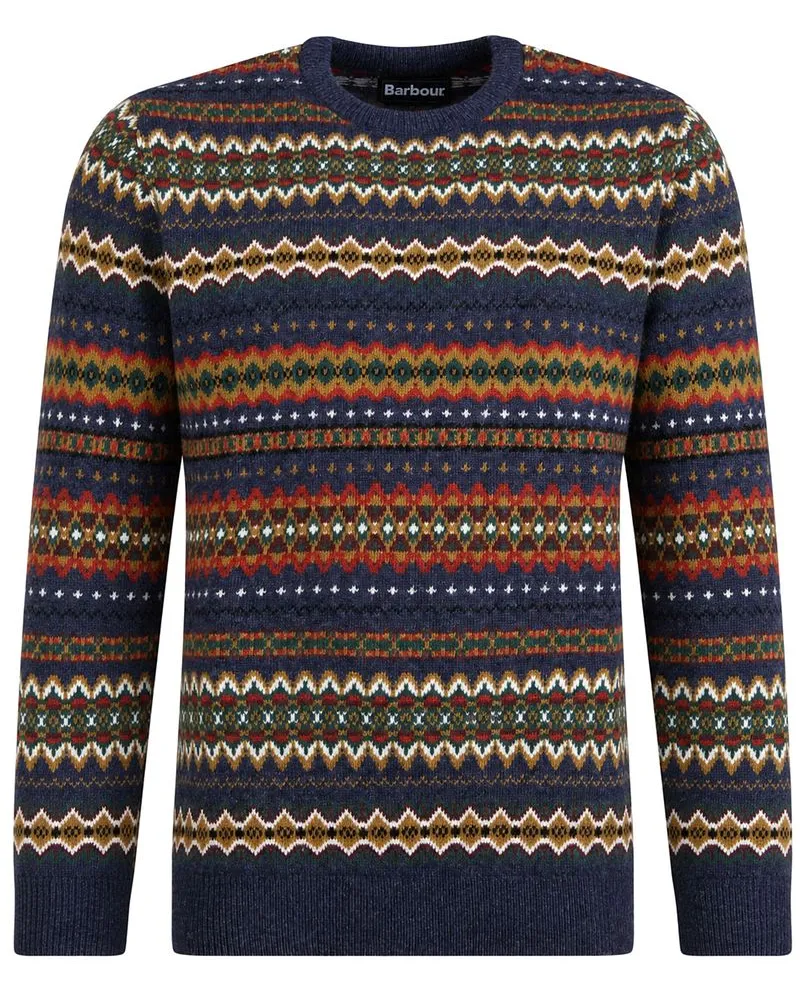 Barbour Pullover Wolle Fairisle Dessin Multicolour