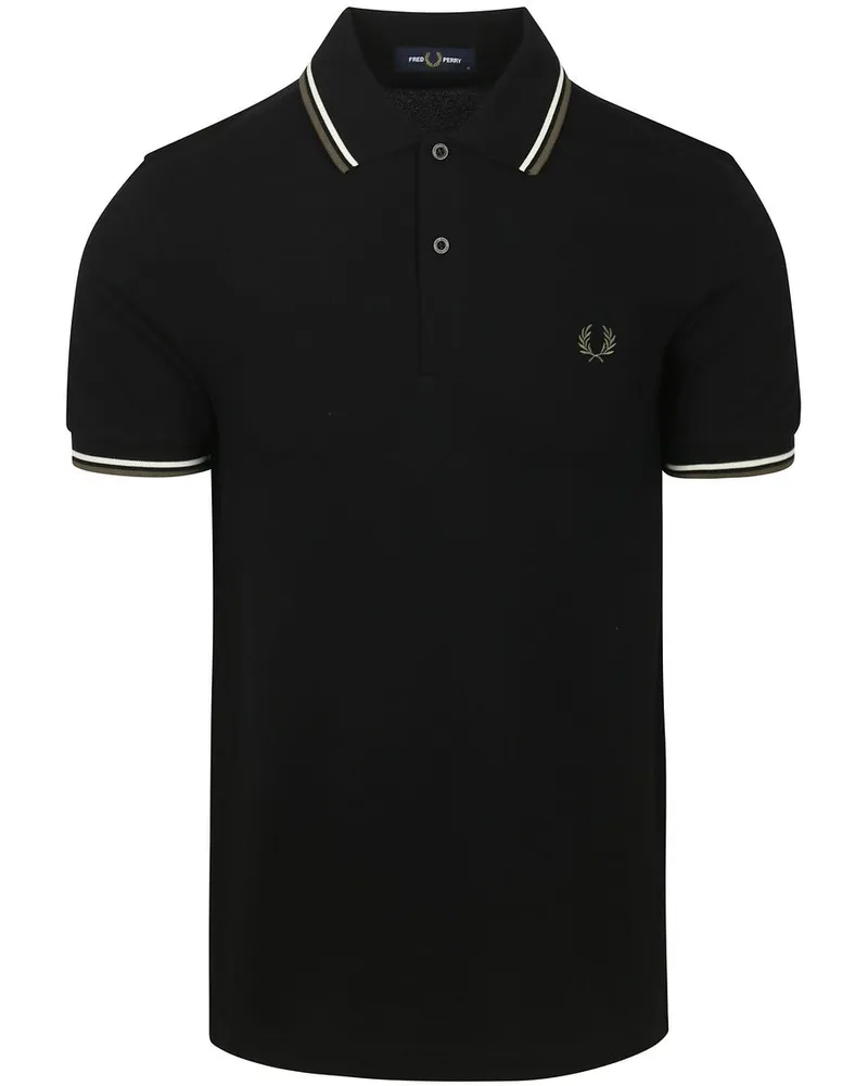 Fred Perry Polo Twin Tipped M3600 schwarz W54 Schwarz