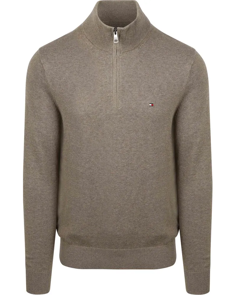 Tommy Hilfiger Half Zip Pullover Taupe Taupe