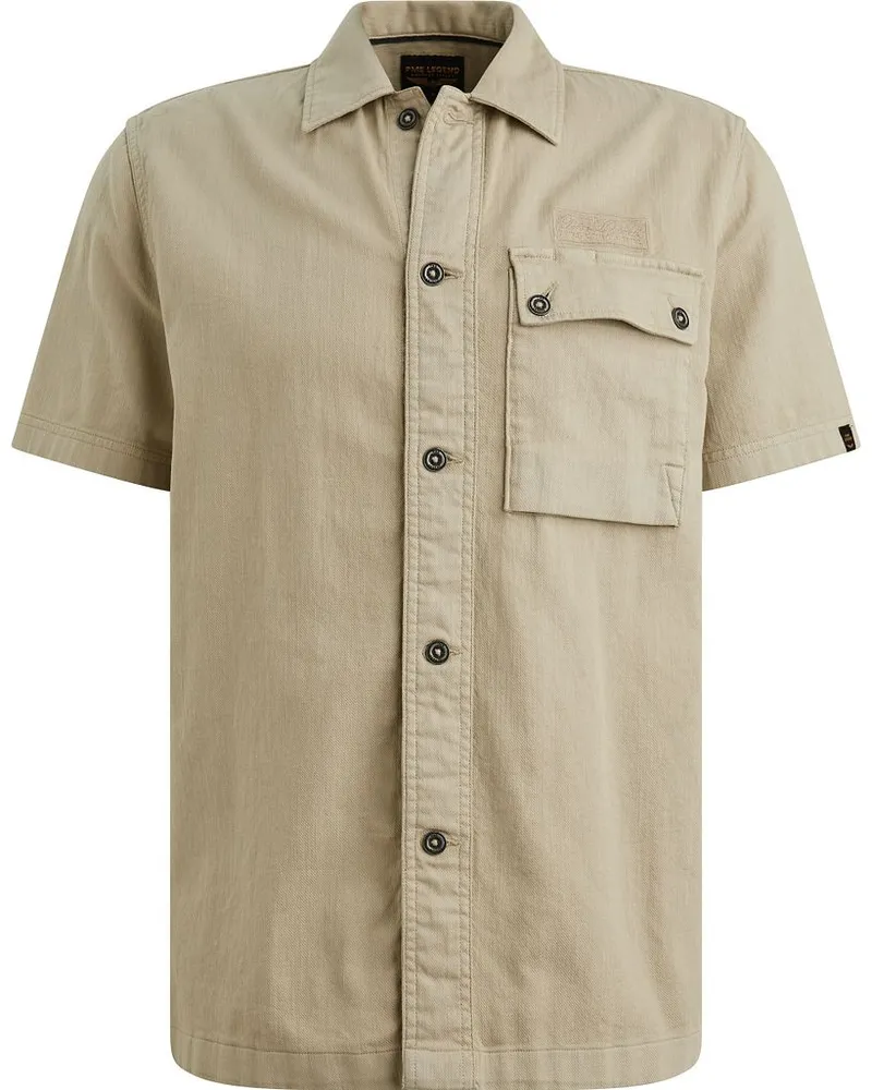 PME Legend Short Sleeve Hemd Slub Twill Spray Green Grün