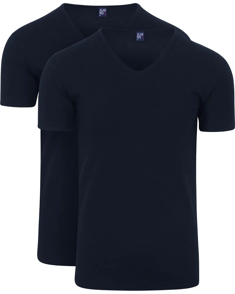 Alan Red Oklahoma Stretch T-Shirt Navy (2er-Pack Blau