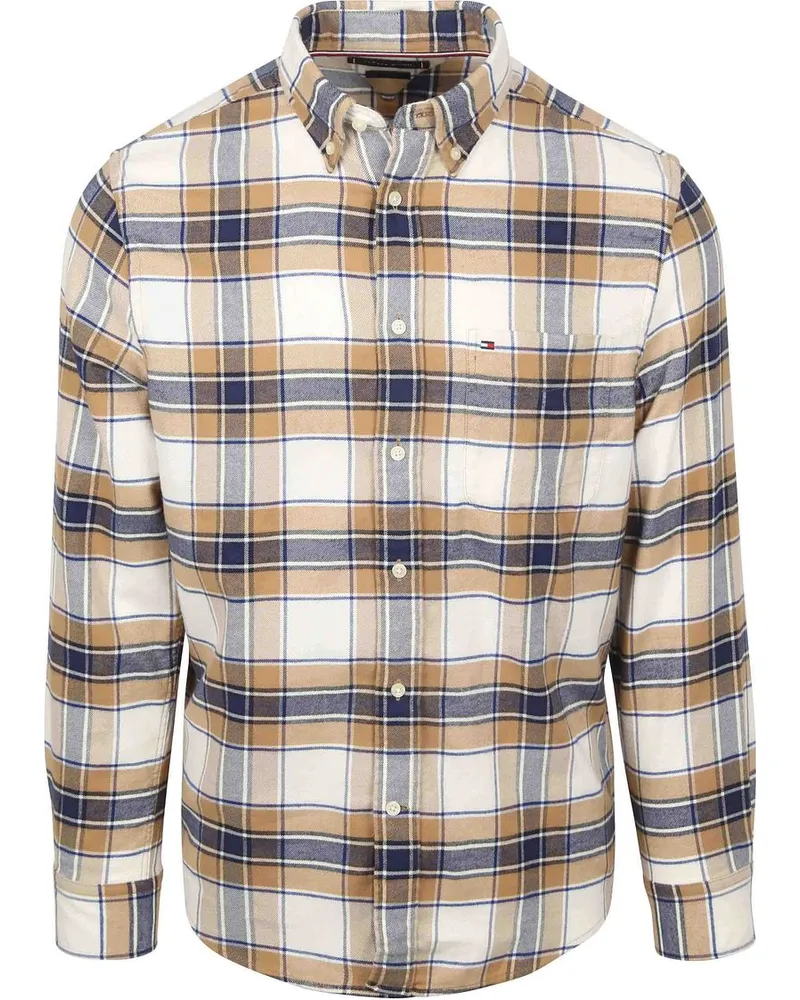 Tommy Hilfiger Flanell Hemd Karos Beige Multicolour