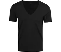 Dry Cotton V-Ausschnitt T-Shirt Schwarz
