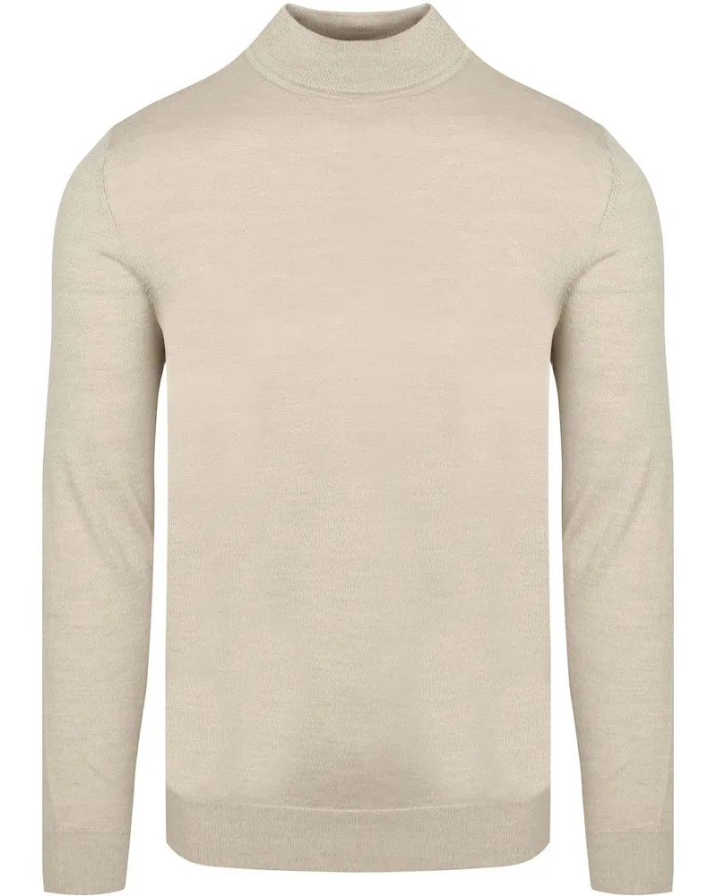 Profuomo Turtleneck Merino Pullover Ecru Wollweiß