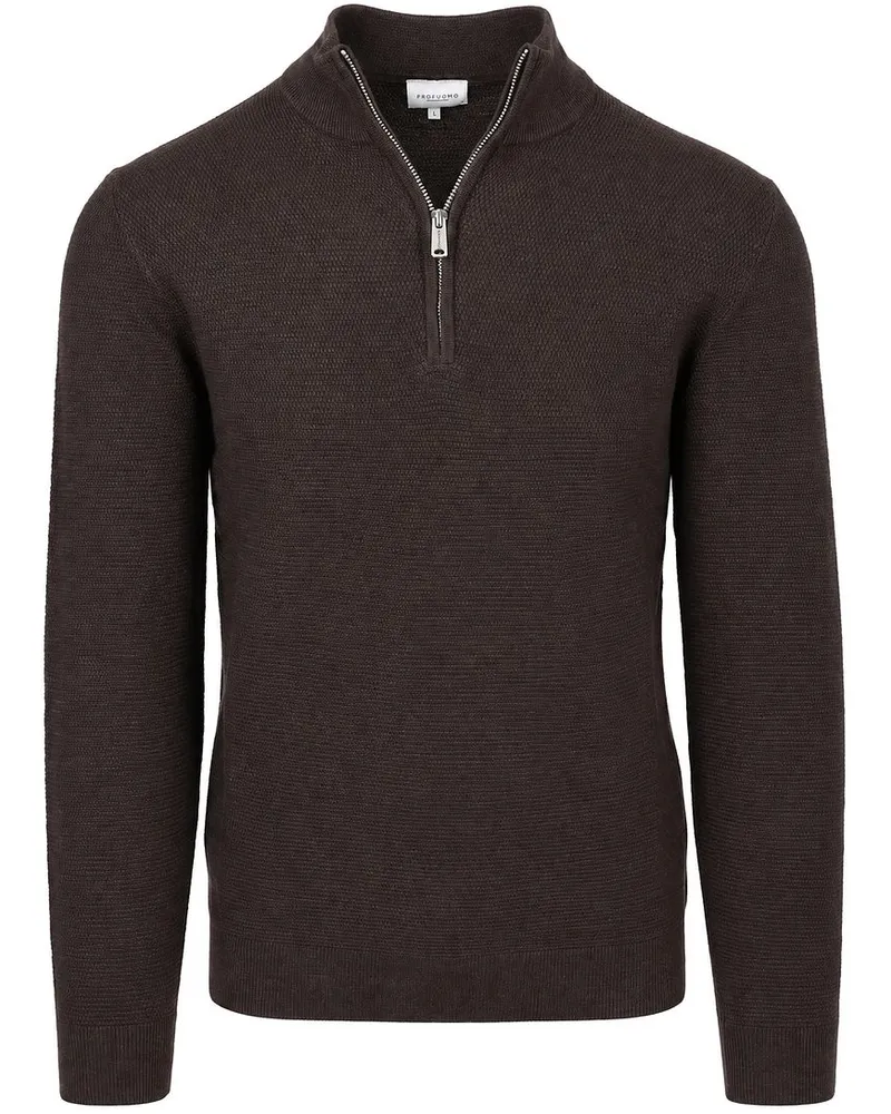 Profuomo Half Zip Pullover Struktur Braun Braun