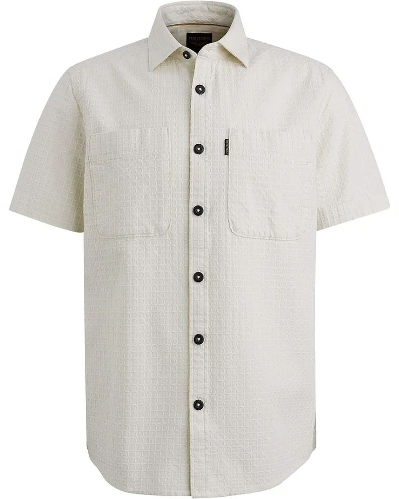 PME Legend Short Sleeve Hemd Dobby Off White Weiß