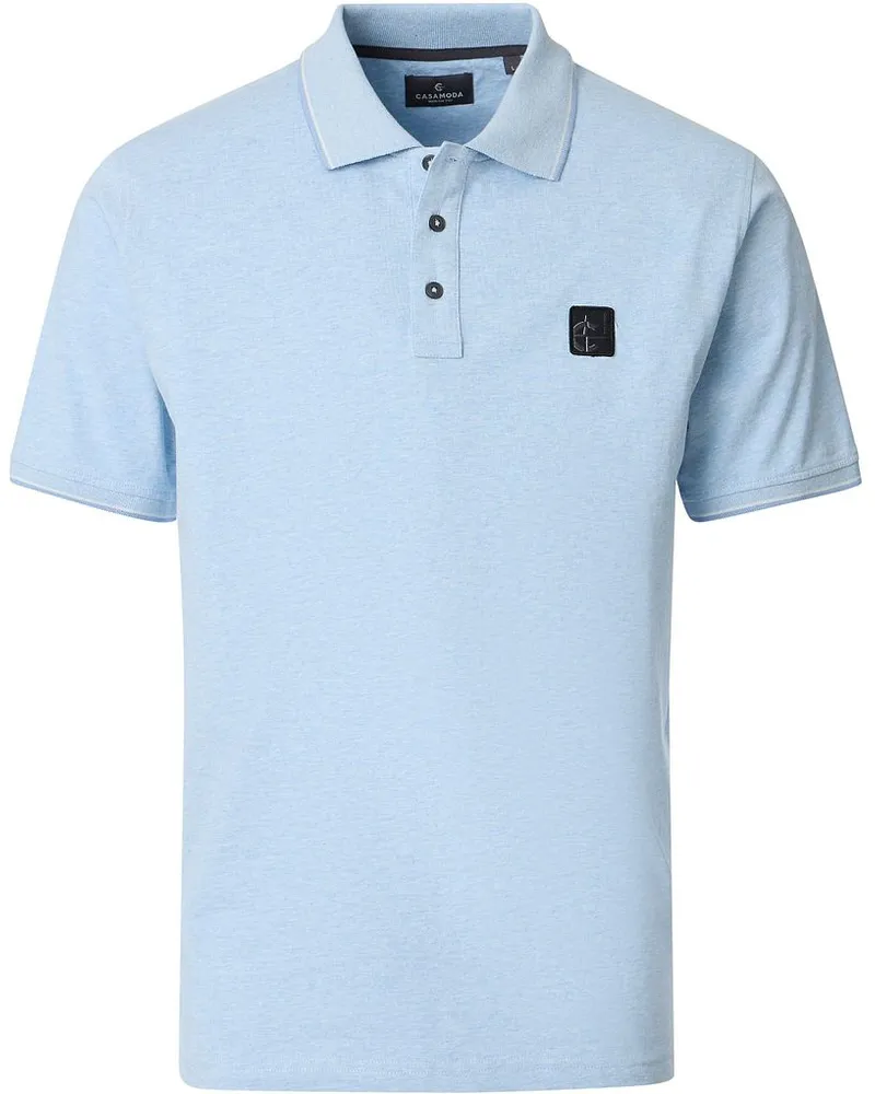 CasaModa Polo Jersey Tipping Hellblau Hellblau