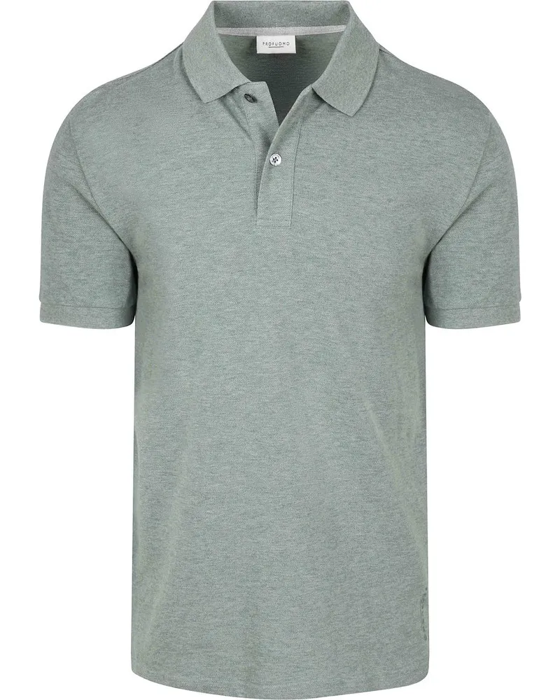Profuomo Piqué Poloshirt Melange Grün Grün