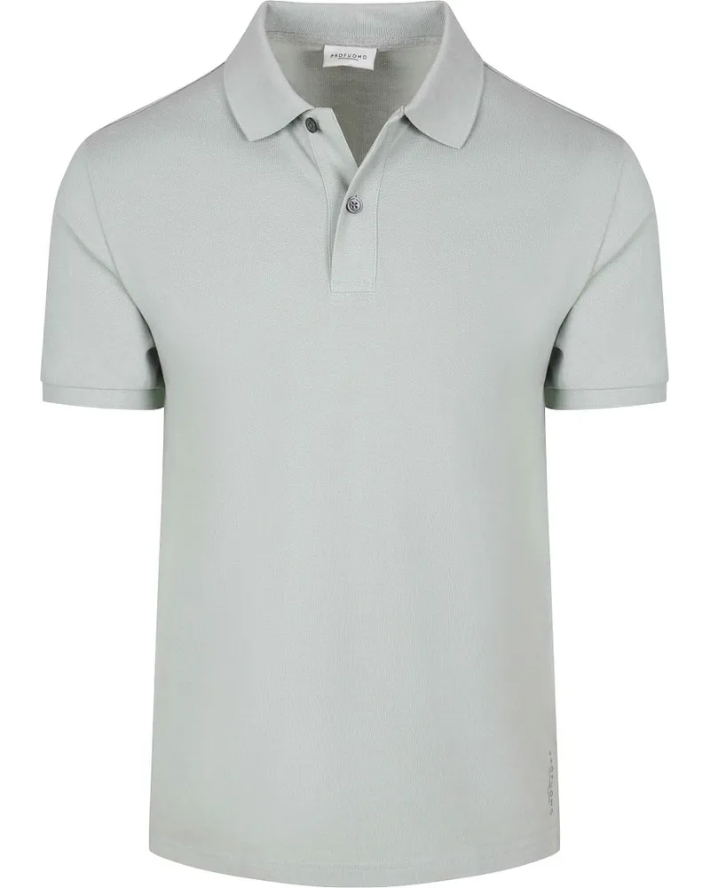 Profuomo Piqué Poloshirt Melange Grün Grün