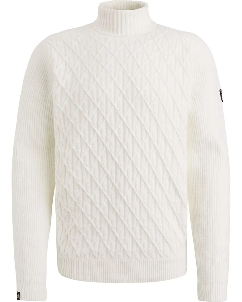 Vanguard Rollkragenpullover Struktur Off White Wollweiß