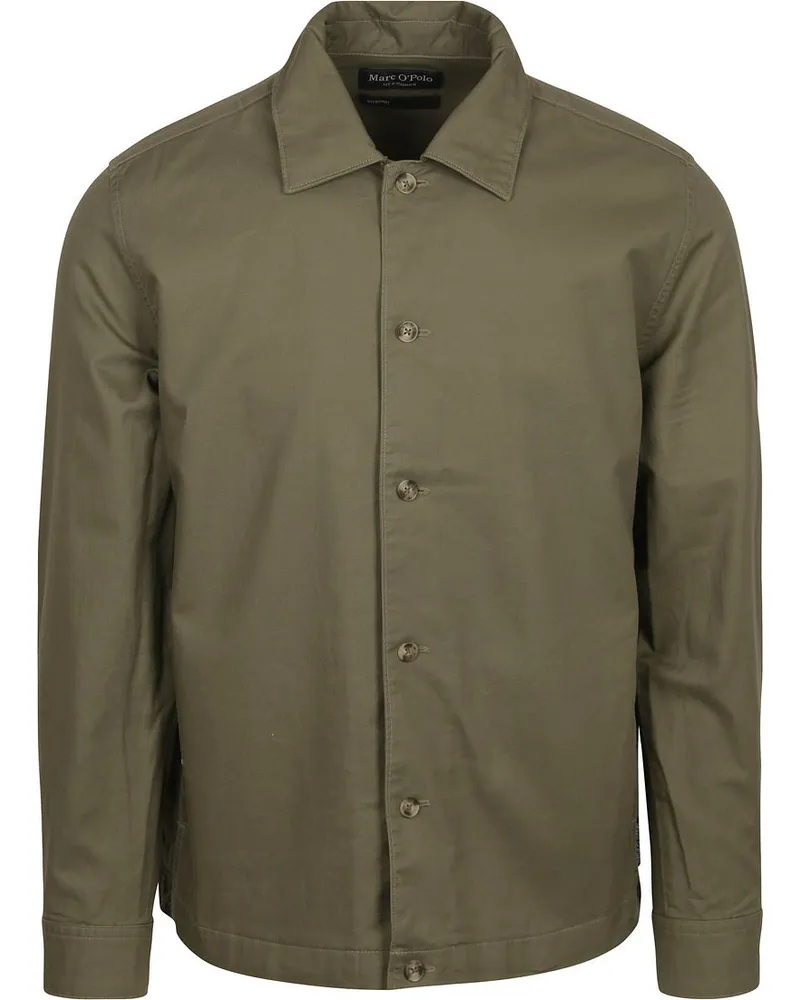 Marc O'Polo Hemdjacke Leinen Blend Olivgrün Dunkelgrün