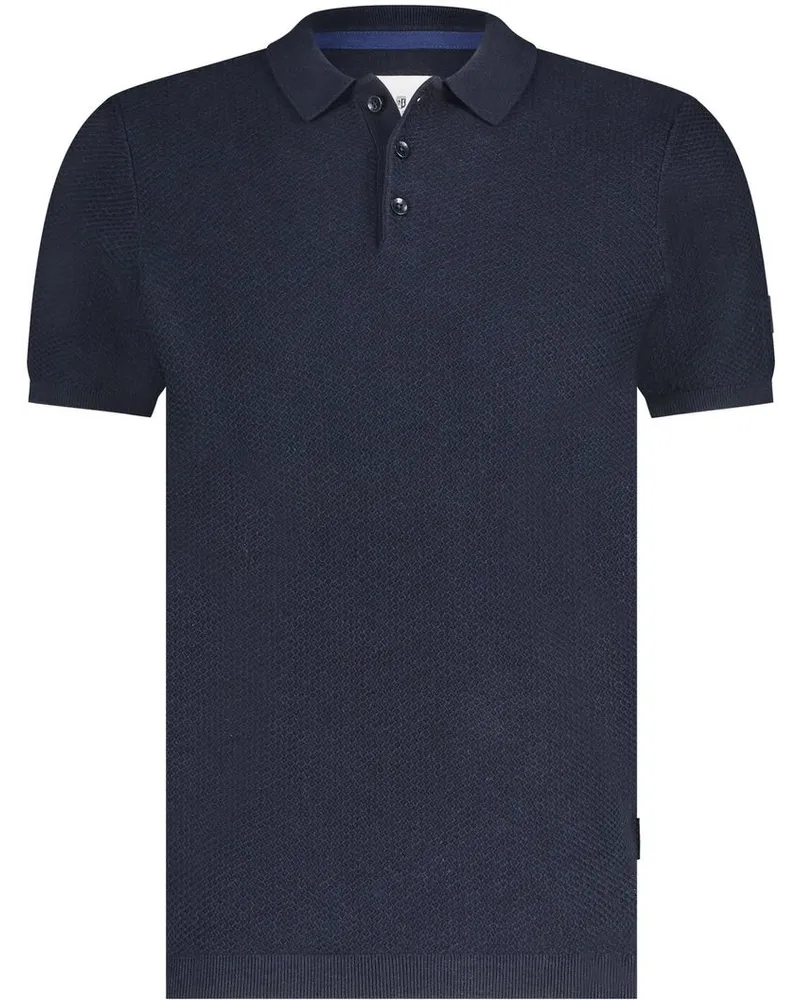 State of Art Knitted Poloshirt Navy Blau