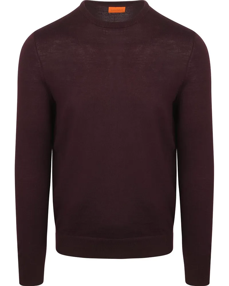 Suitable Merino Rundhals Pullover - Bordeaux Rot