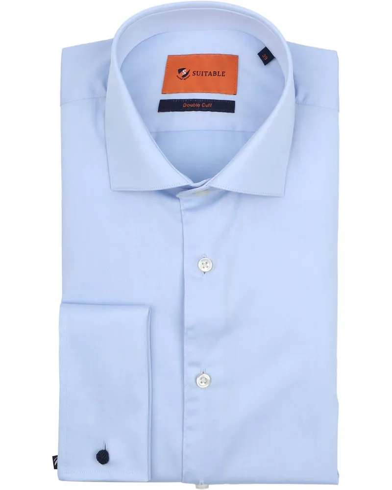 Suitable Hemd Doppelmanschette Blau Blau