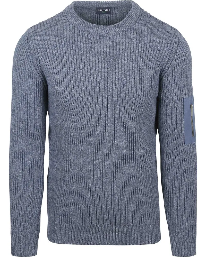 Suitable Mou Pullover Melange Blau Blau