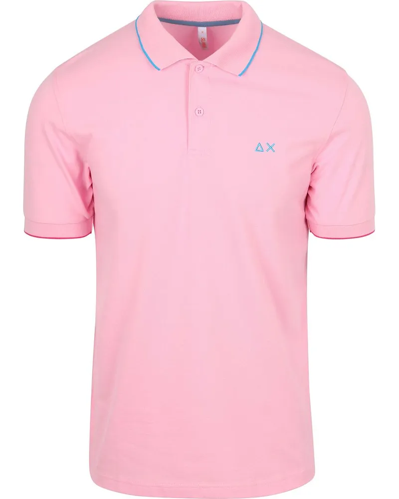 Sun68 Poloshirt Small Stripe Collar Hellrosa Pink