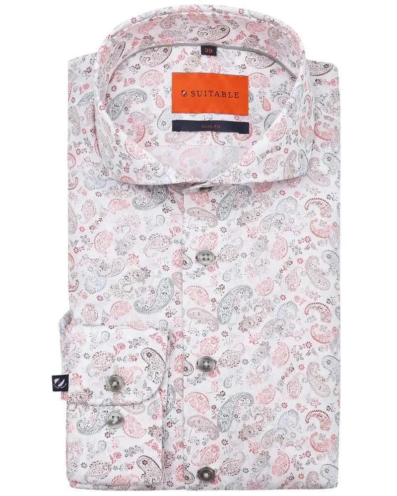 Suitable Melange Hemd Paisley Multicolour Multicolour